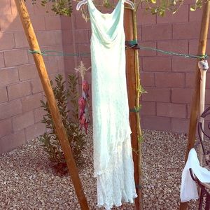 Nicole Miller mint green maxi dress